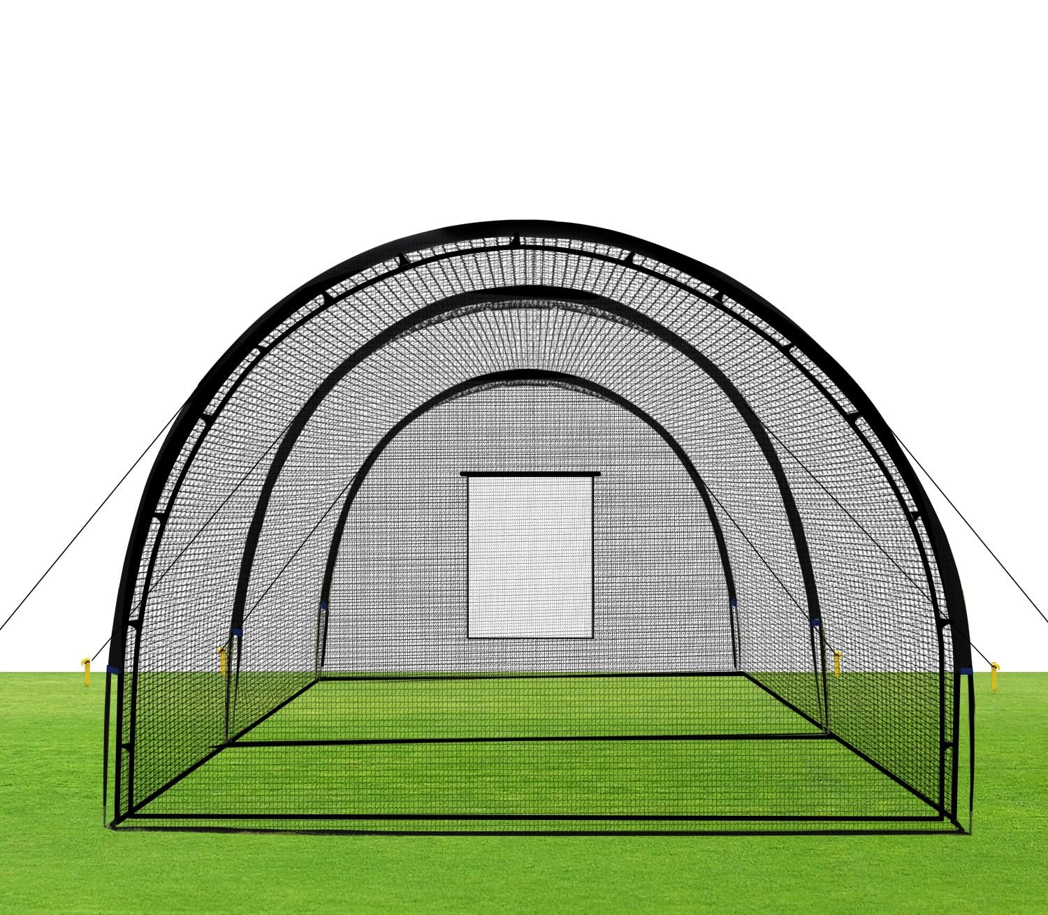 Baseball Batting Cage Net Batting Cages for Backyard Portable Pop Up Cage for Baseball and Softball 22ftx12ftx8ft with Pitching Machine Hole and Detachable Door