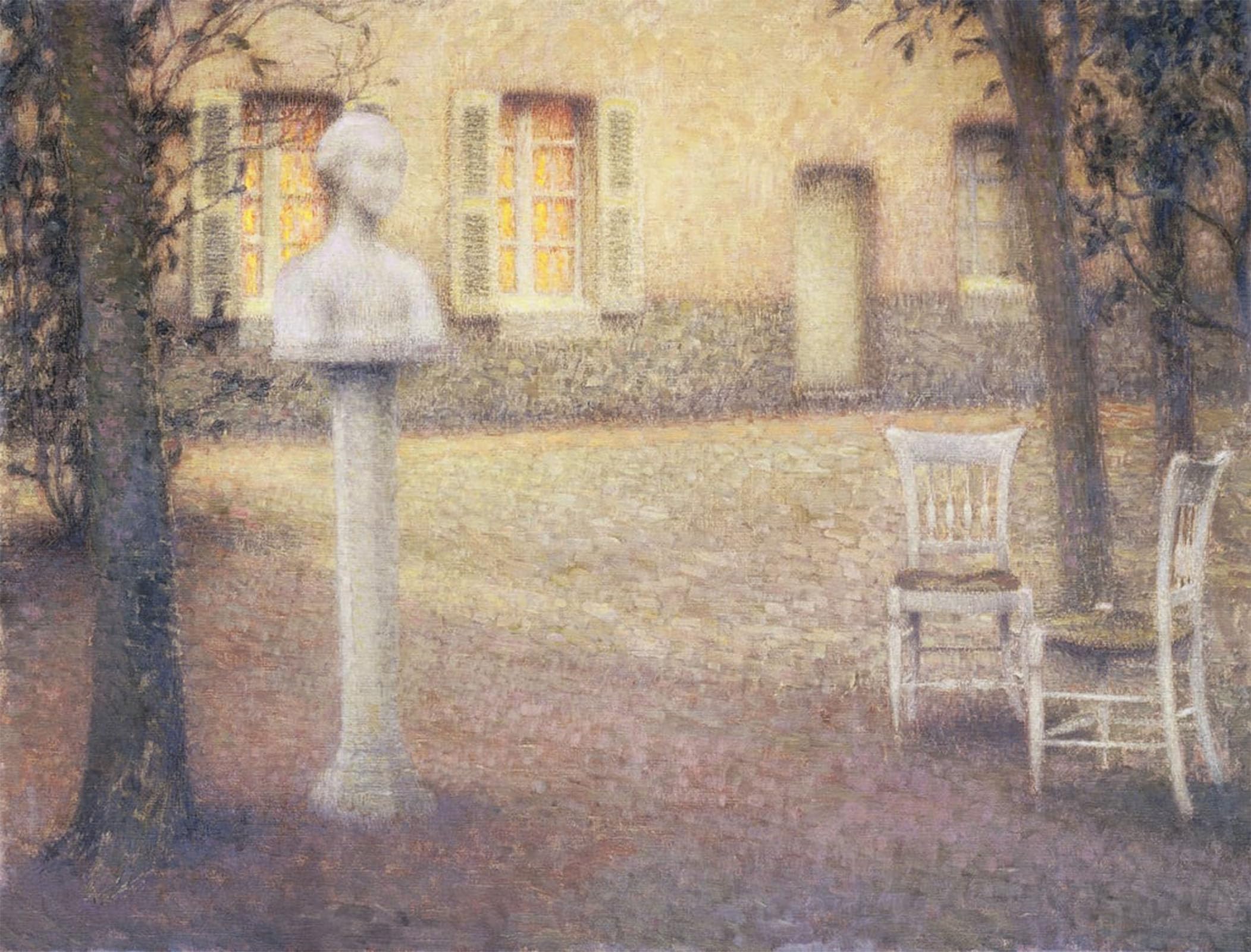 SERENDIPITP Aesthetic Poster Photo Wall Print Retro Picture the Bust in the Garden At Twilight by Henri Eugene Augustin Le Sidaner Modern Wall Artwork for Home Decor 60x90cm