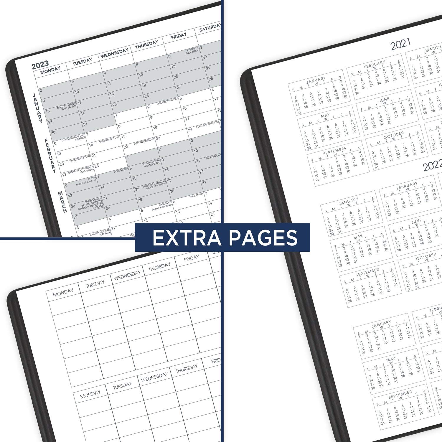 Agenda accademica 2021-2022, At-A-Glance Planner mensile, 22,9 x 27,9 cm, grande, per scuola, insegnanti, studenti, nero (7007405)