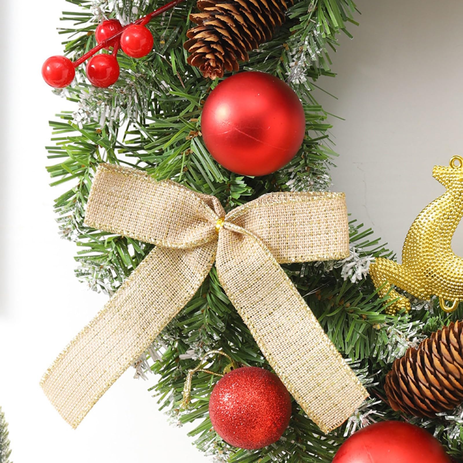 Generico Ghirlanda porta dingresso di Natale ghirlanda di Natale porta finestra appeso parete ornamenti Verde Rosa Per Albero Decorazioni Esterno
