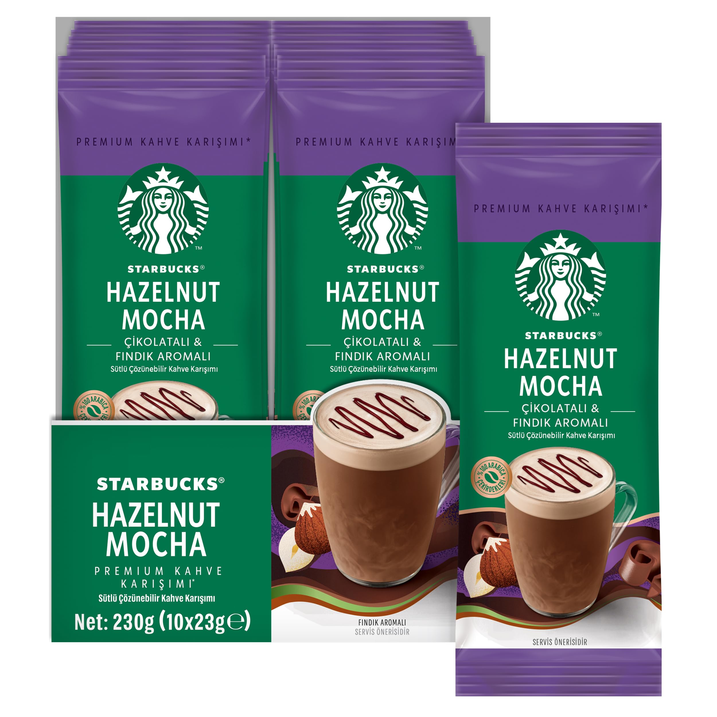 Nestle Starbucks Hazelnut Mocha Premium Kahve Karışımı 10x23 g