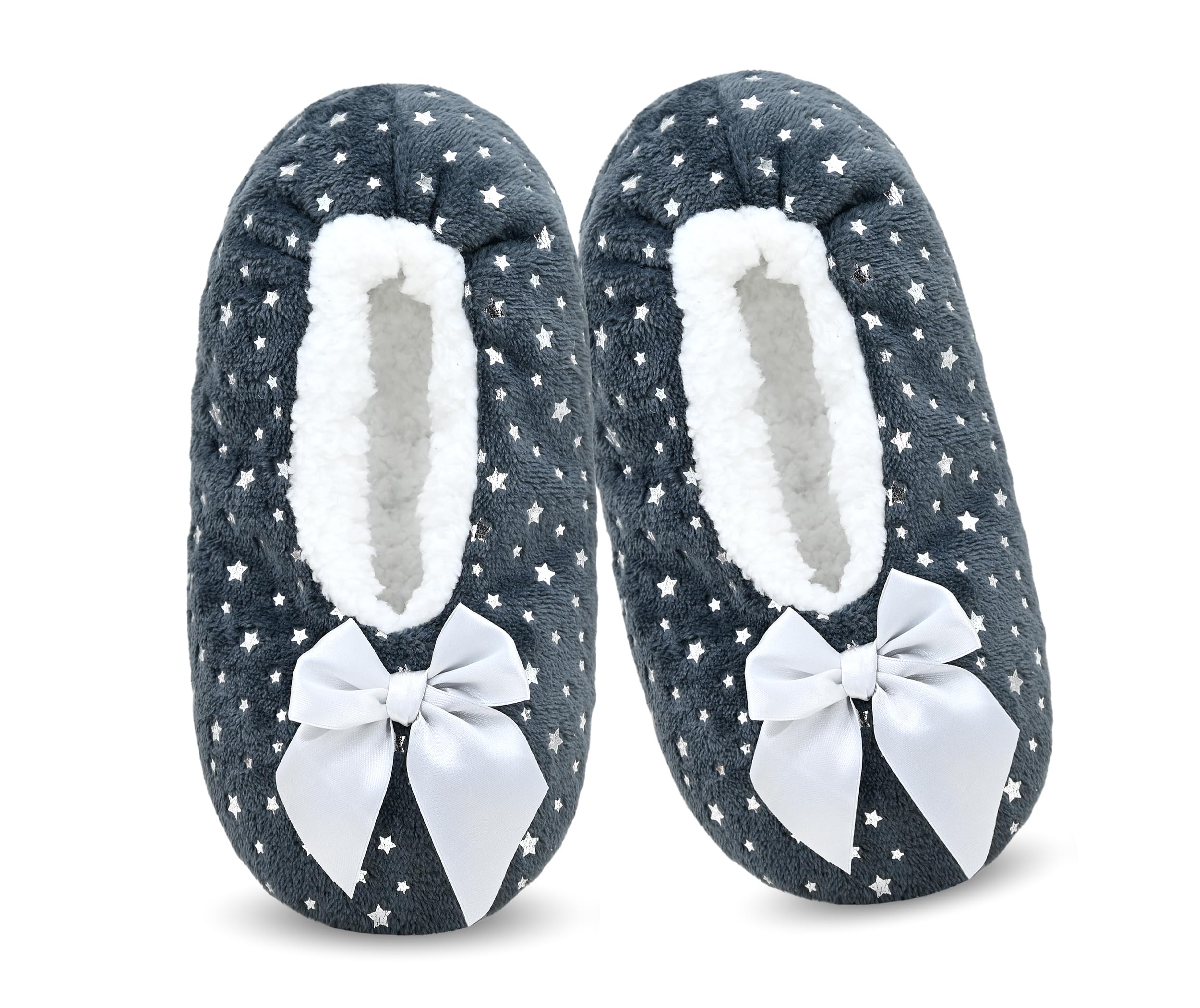 DICUIRD Womens Fleece Slipper Socks Non-Slip Grippers Indoor Slippers