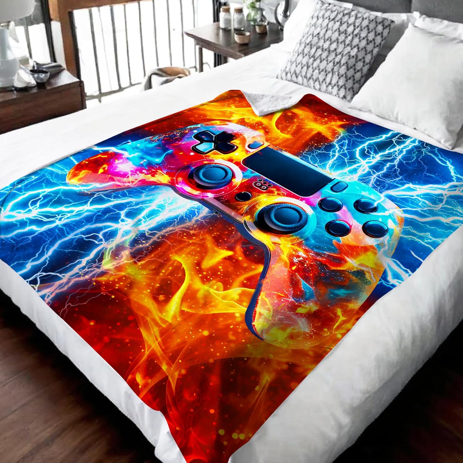 Game Blanket Gift for Boys Men Gaming Throw Blankets for Kids Adults, 60x80 Inches Lightweight Cozy Cool Throw for Sofa Couch Bed Office