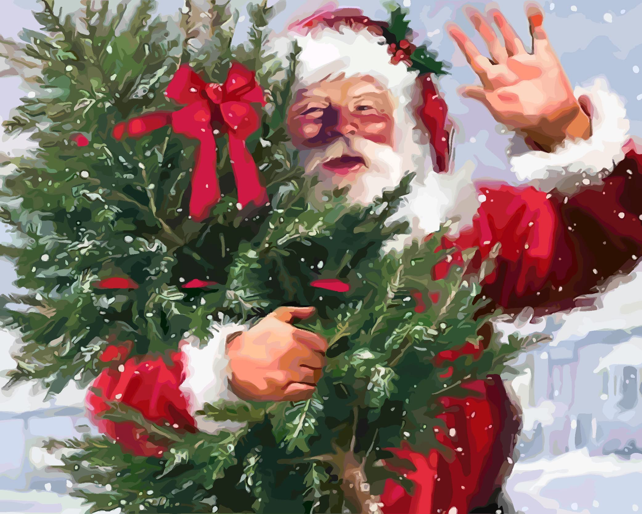 Amazon.co.jp: Meecaa Paint by Numbers サンタクロース クリスマス