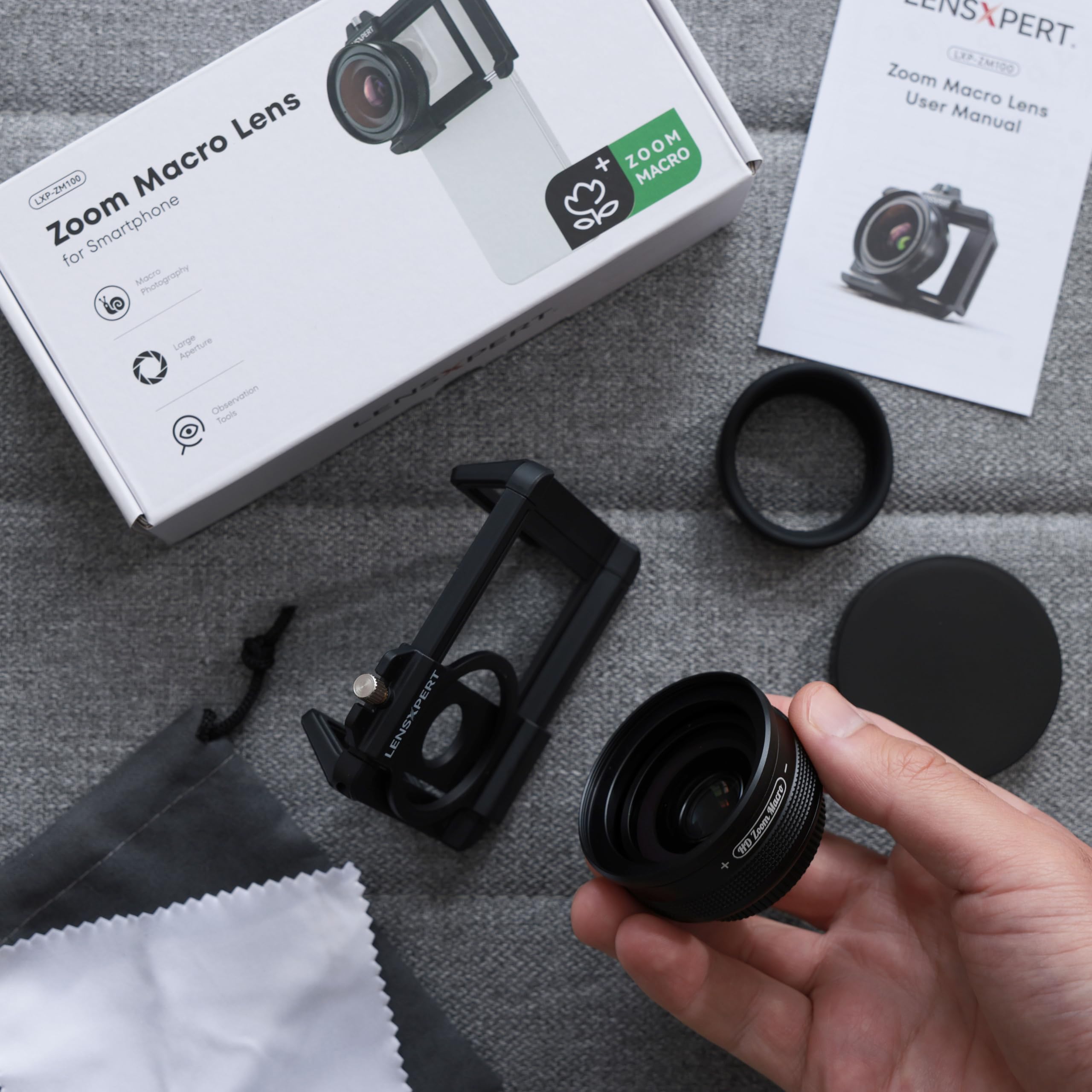 Lente macro 10X-20X para Smartphone, kit de lente universal con clip HD de primer plano compatible con iPhone, Samsung, Android - Perfecto para fotografía macro, joyas, flores, insectos