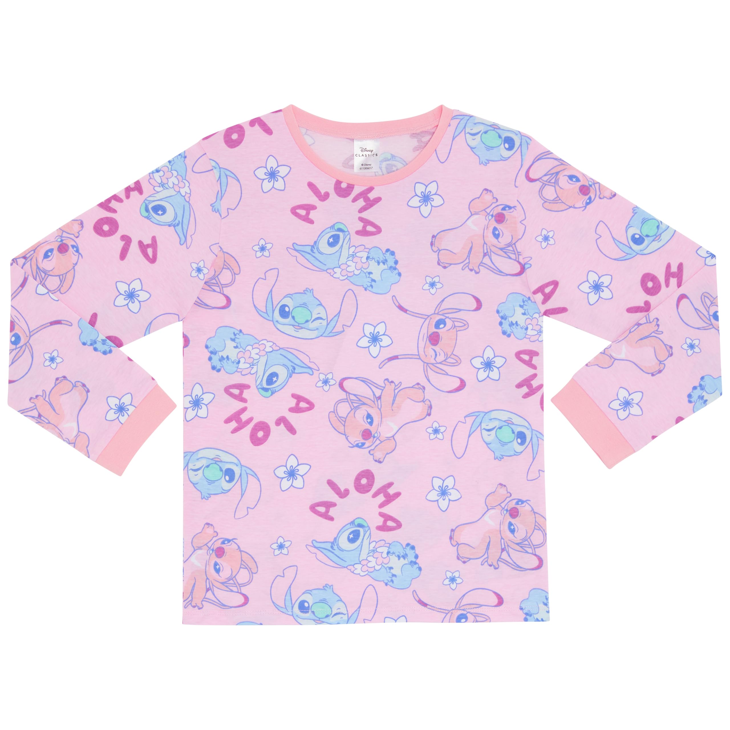 Disney Lilo & Stitch, Angel - Paquete de Tres Camisetas de Manga Larga 100% Algodón Peinado