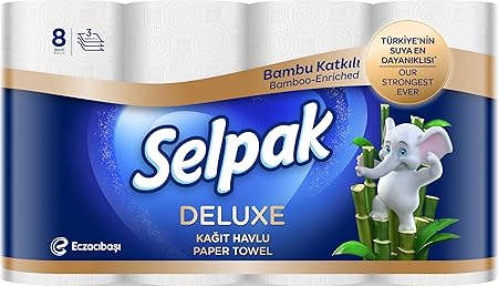 SELPAK Deluxe Bamboo Enriched Kitchen Towel 3ply 8rolls/pack