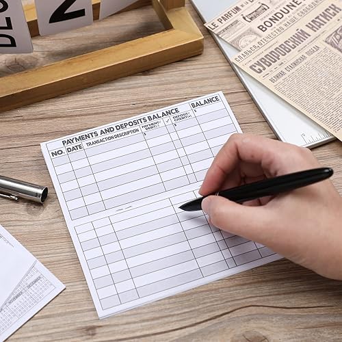 Miniatura 5 de Registros de cheques de baja visión para chequera personal de impresión grande, registro de chequera de transacciones, libro mayor de cuentas de