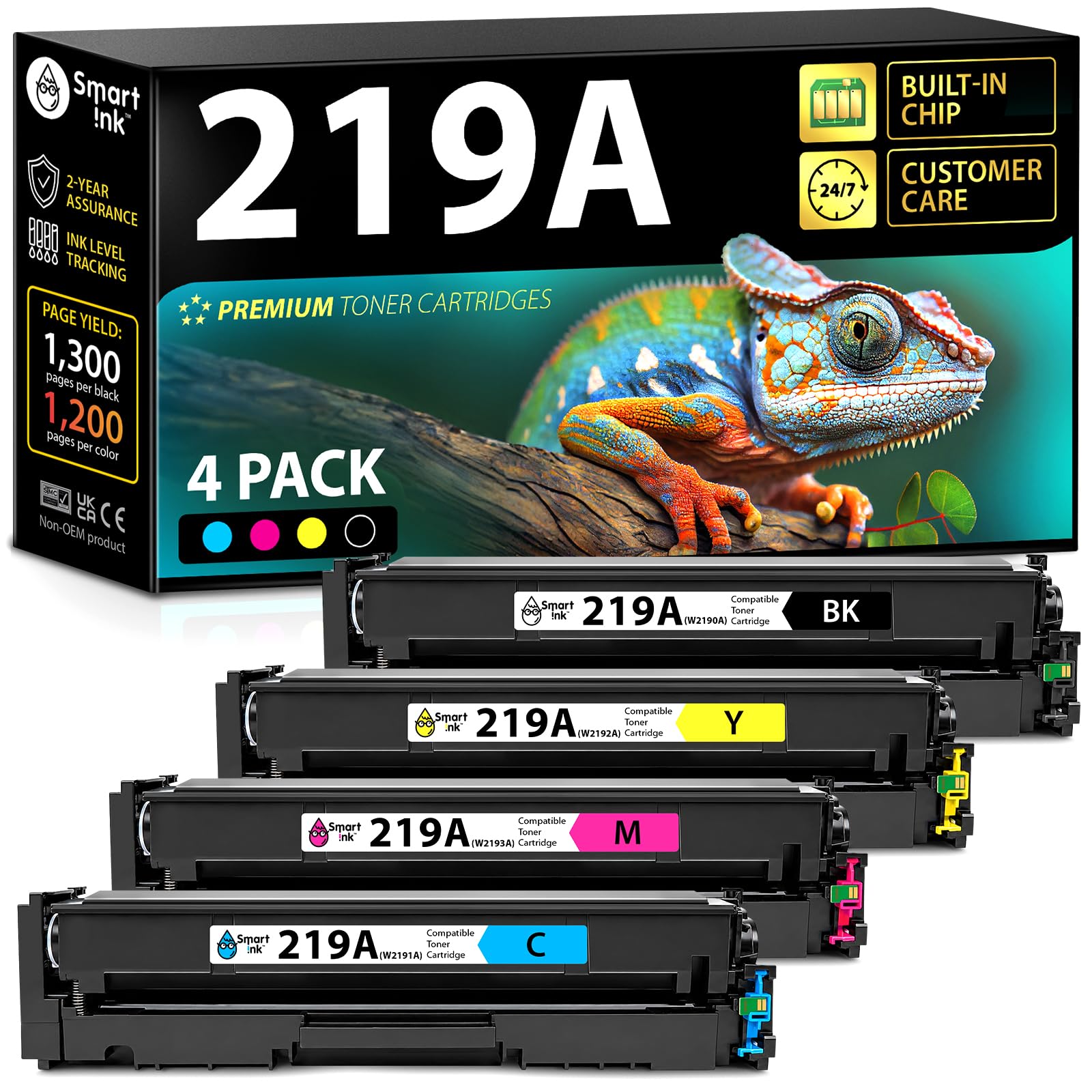 Smart Ink Kompatybilny toner 219A z chipem (czarny cyjan magenta żółty) do HP 219A HP 219X jako zamiennik dla HP Color LaserJet Pro MFP 3302fdwg toner MFP 3302fdw 3302fdn 3202dn 3202dw 3302sdwg