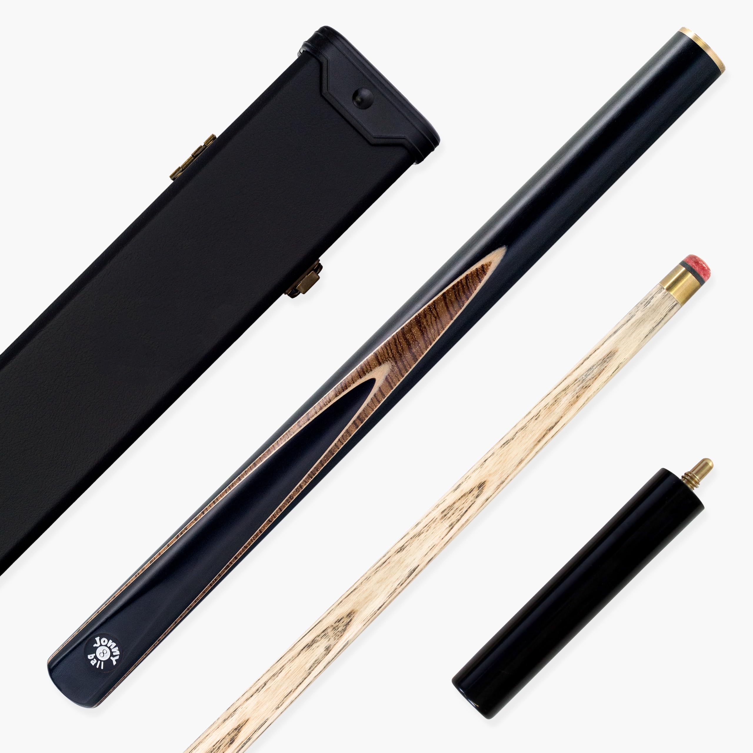 Jonny 8 Ball Pearl Series 3/4 Joint Cue and Case Set with Professional Layered Leather Tip (Zebra)