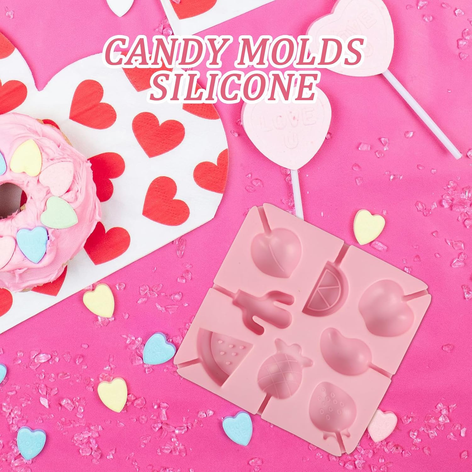 Silicone Lollipop Mold DIY Candy Accessory with Stick and Ties