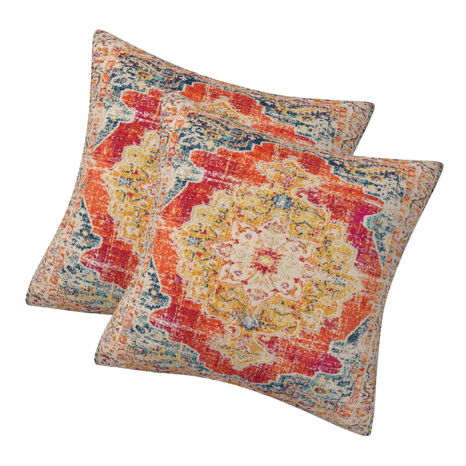 YWLUUOO Bohemians Styles 18x18inch Sofa Pillow Covers, Pack of 2 Pillowcover for Bedroom and Living Room Accent Double Sides Cushions Covers