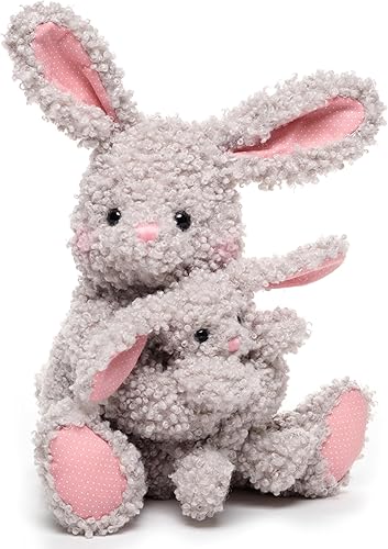 Miniatura 4 de Bearington Some Bunny Loves You - Conejo de peluche blanco, adorable, abrazable, gran regalo para los amantes de los conejitos de todas las edades,