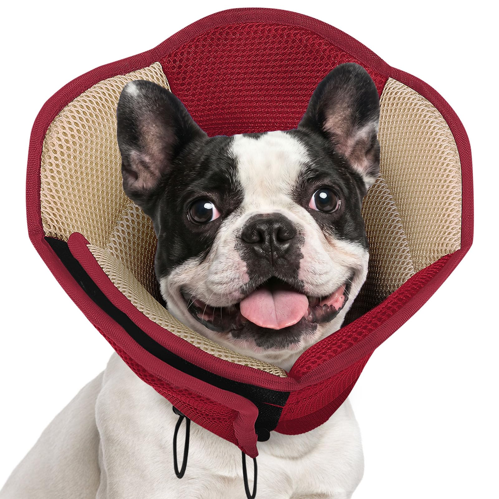 AOFITEE Dog Cone Adjustable Soft Cone for Dog to Stop Licking, RosyRed S