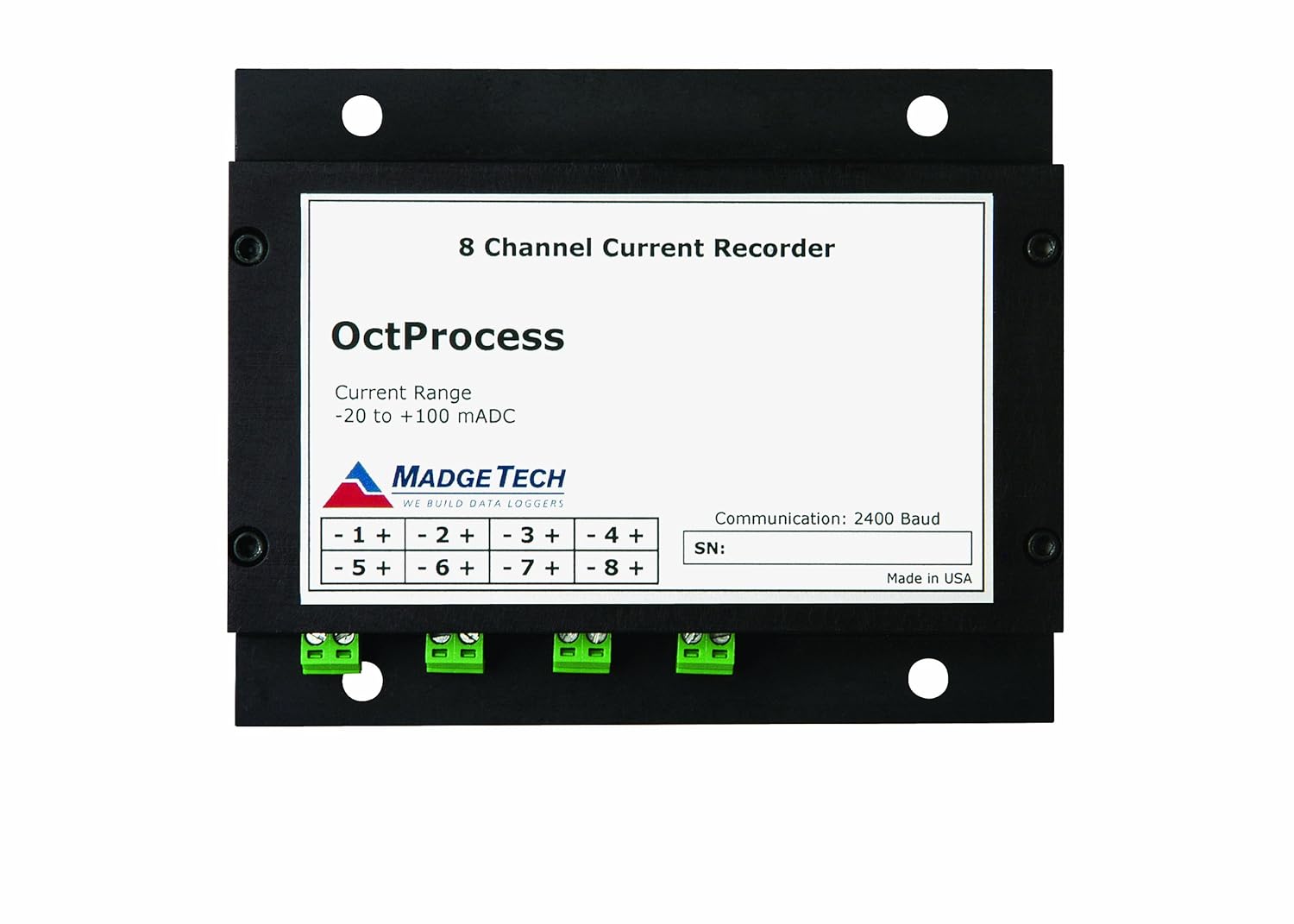 MadgeTech OctProcess100mA Low Level DC Current Data Logger, 8 Channel