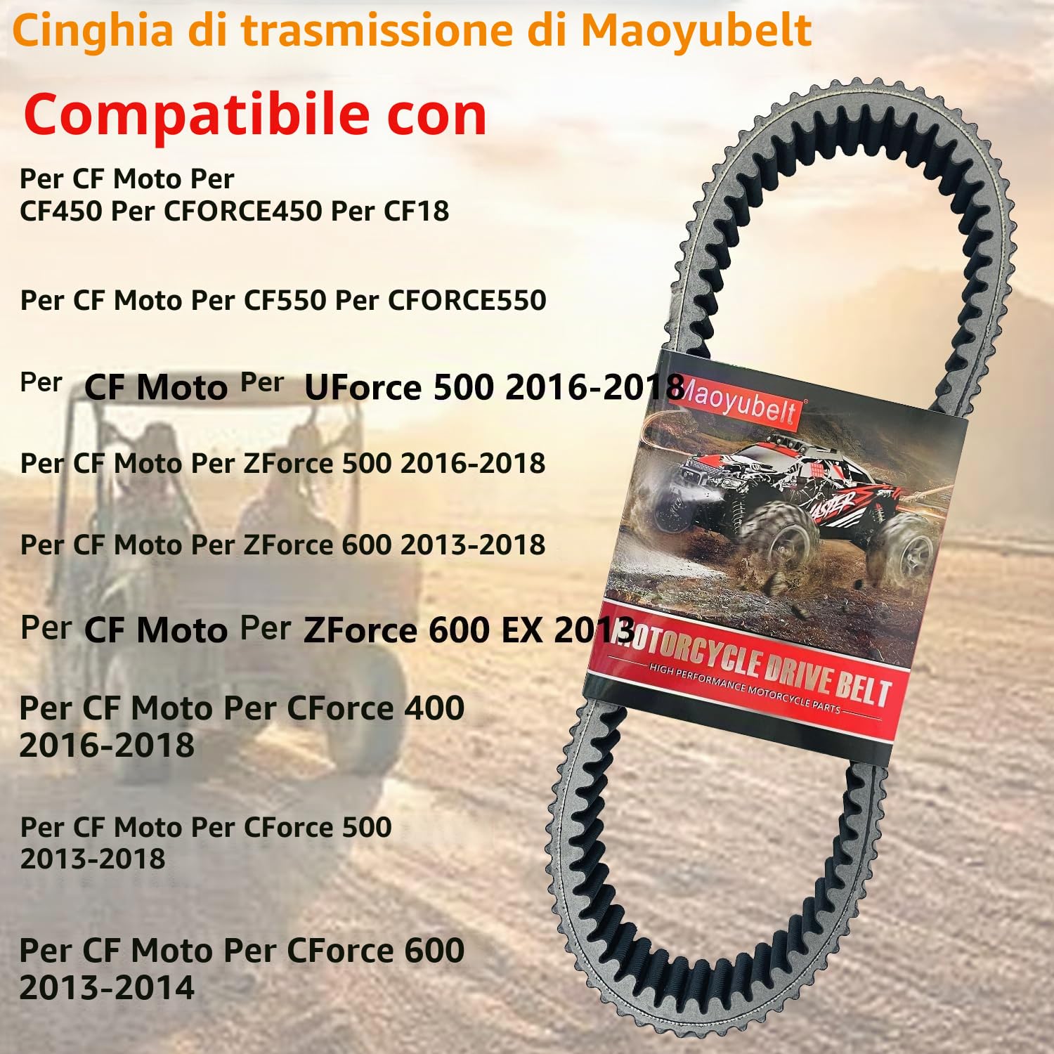 Cinghia di trasmissione adatta per CF Moto CF450 CF550 CForce 400 500 600 Swat Trail Tracker Snyper UForce ZForce 500 600 X5 X6 Z6 0180-055000-0001