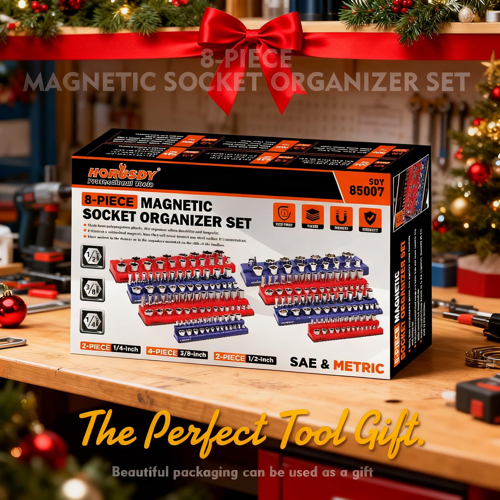 Amazon.com: HORUSDY 8-Piece Magnetic Socket Organizer Set, Magnet
