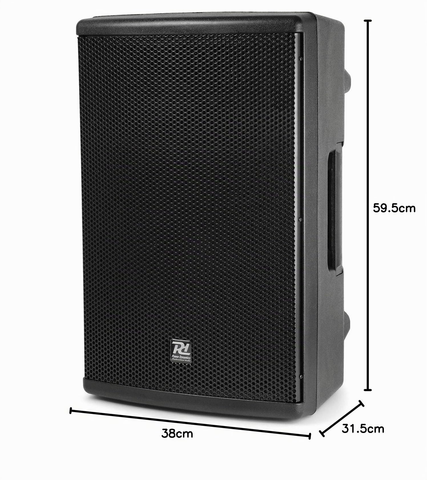 Power Dynamics PD412P Altavoz pasivo de 2 vías de 12 Pulgadas y 1200 vatios máximo, Carcasa de ABS, Crossover Incorporado, opción para Uso como Monitor, Agujero en la Parte Inferior para trípode
