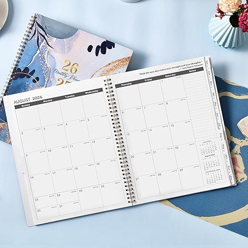 Miniatura 8 de Agenda mensual 2026-2027  enero 2026  diciembre 2027, 8.5 x 11 pulgadas, agenda mensual de 24 meses 2026-2027, agenda con pestañas, bolsillo