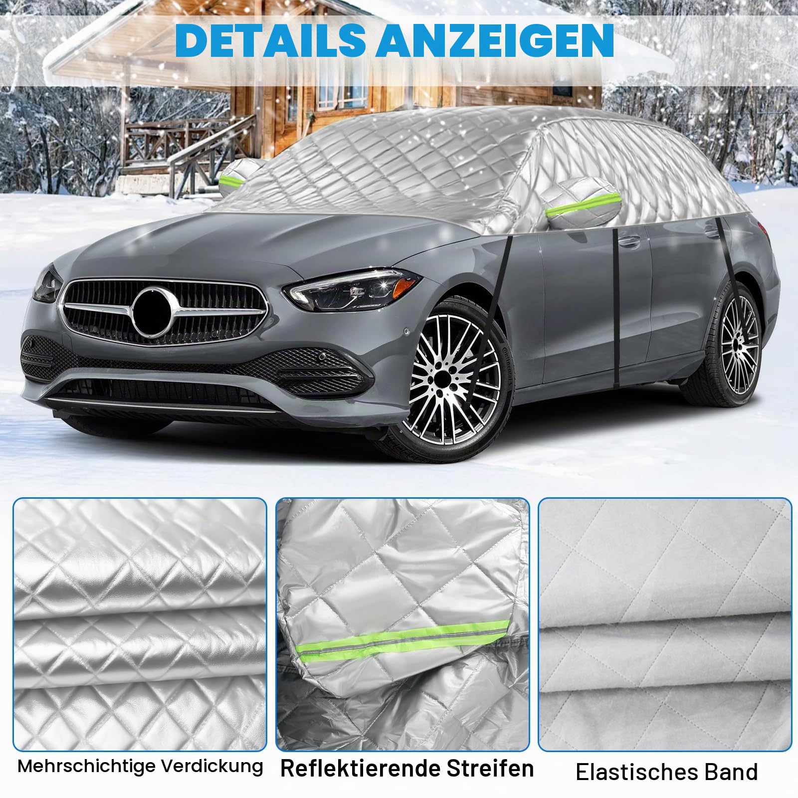 Halbe Autoabdeckung für Mercedes-Benz C-Class, Halbgarage Hagelschutz