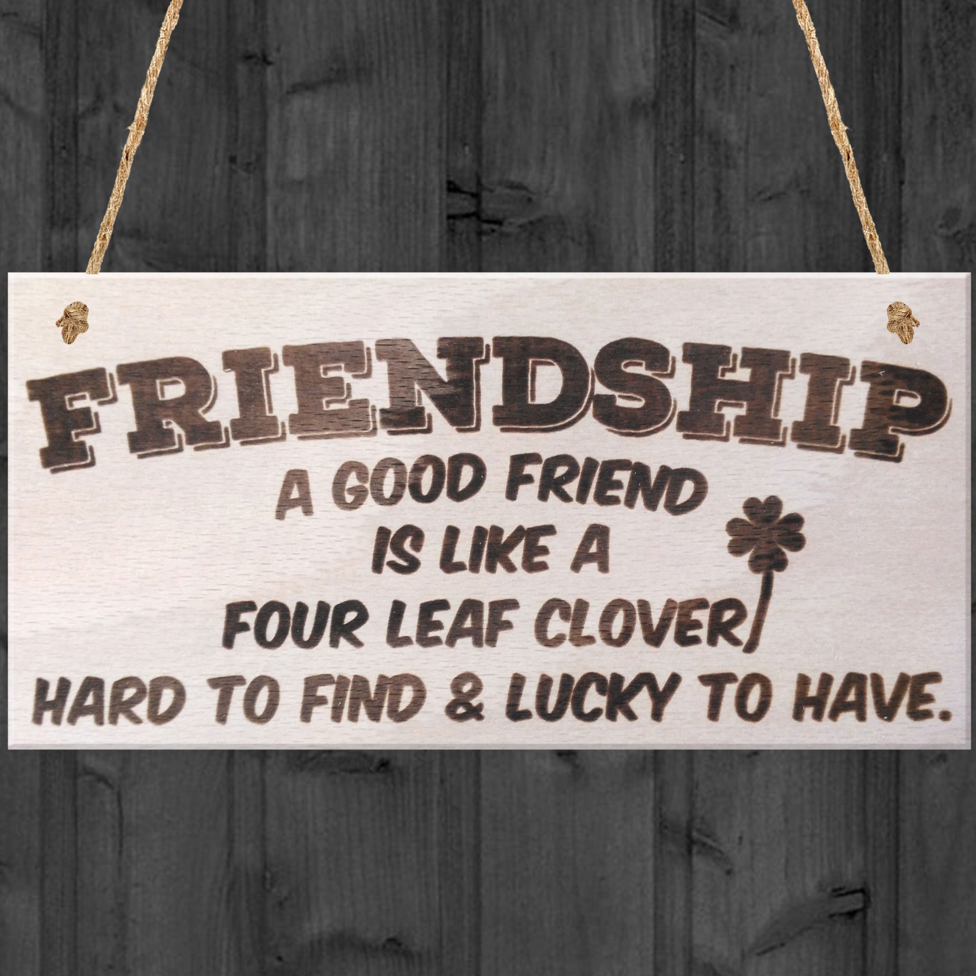 Red Ocean Friendship A Good Friend Is Like A Four Lead Clover Hard To Find & Lucky To Have Wooden Hanging Plaque Sign Best Friends Gift Sign