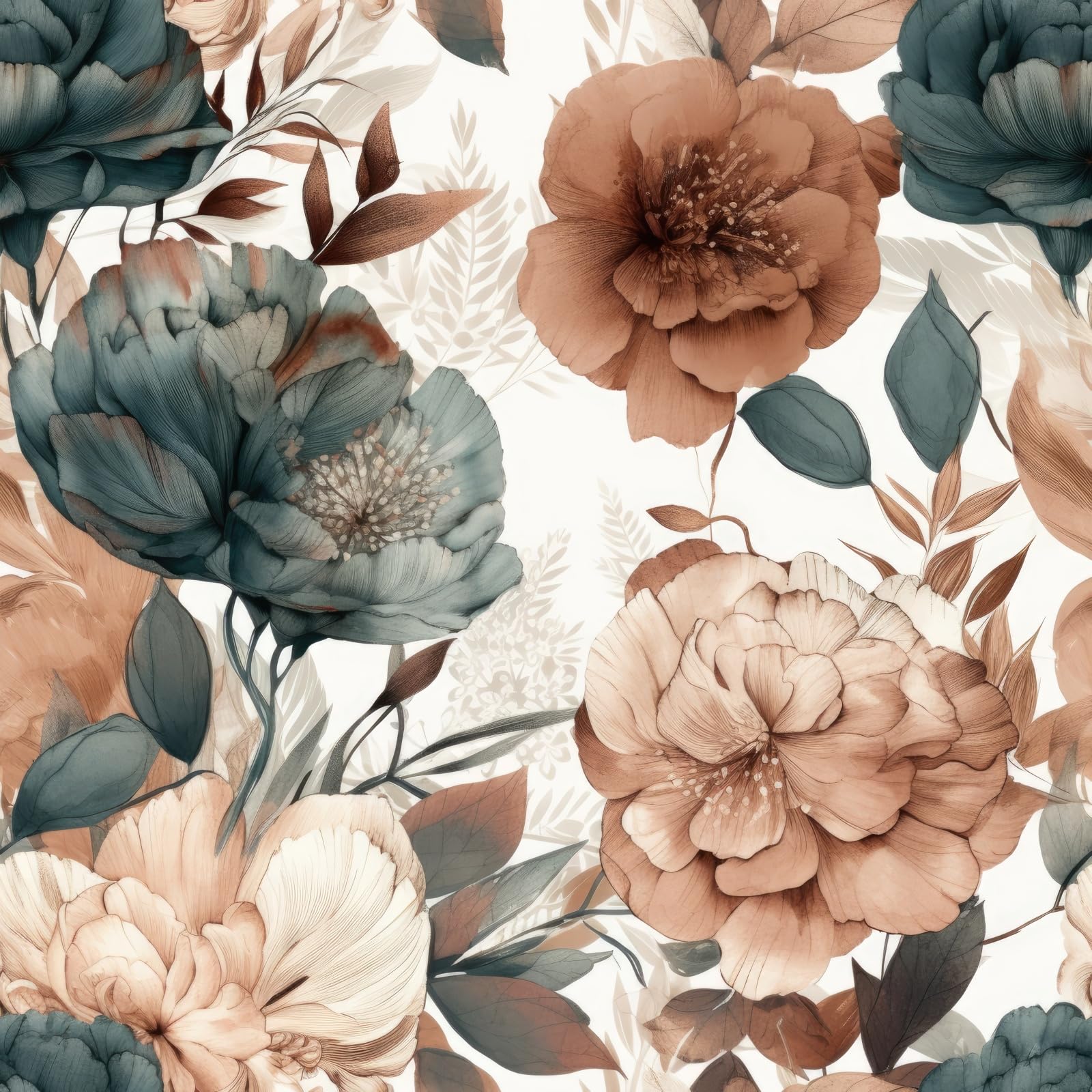 Papier peint pivoine autocollant pour masquer les défauts des meubles