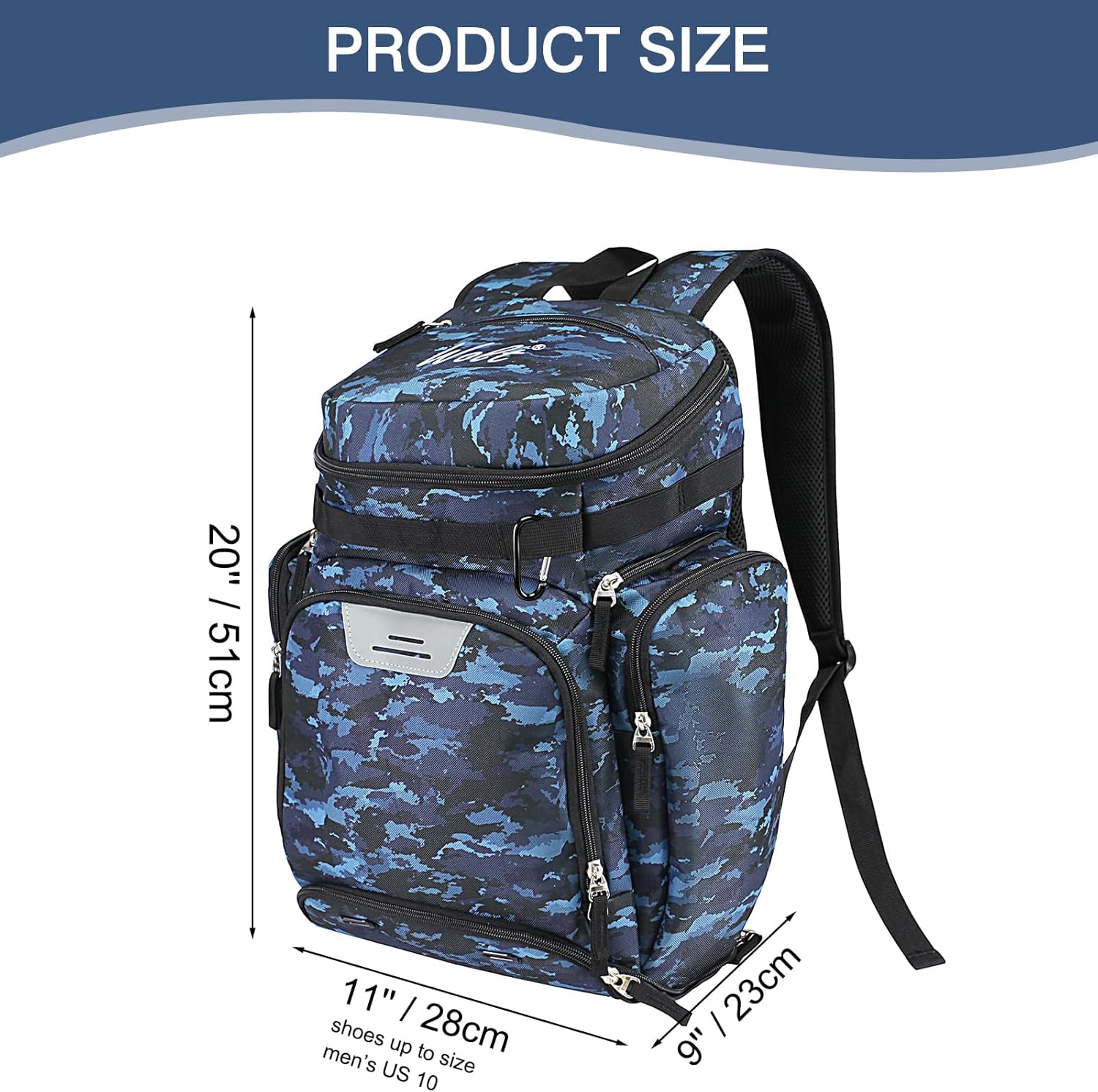 WOLT Basketball Bag Backpack with Separate Ball Compartment and Shoes Pocket, Gym Bags for Men, Large Sports Bag for Basketball, Soccer, Volleyball, Baseball