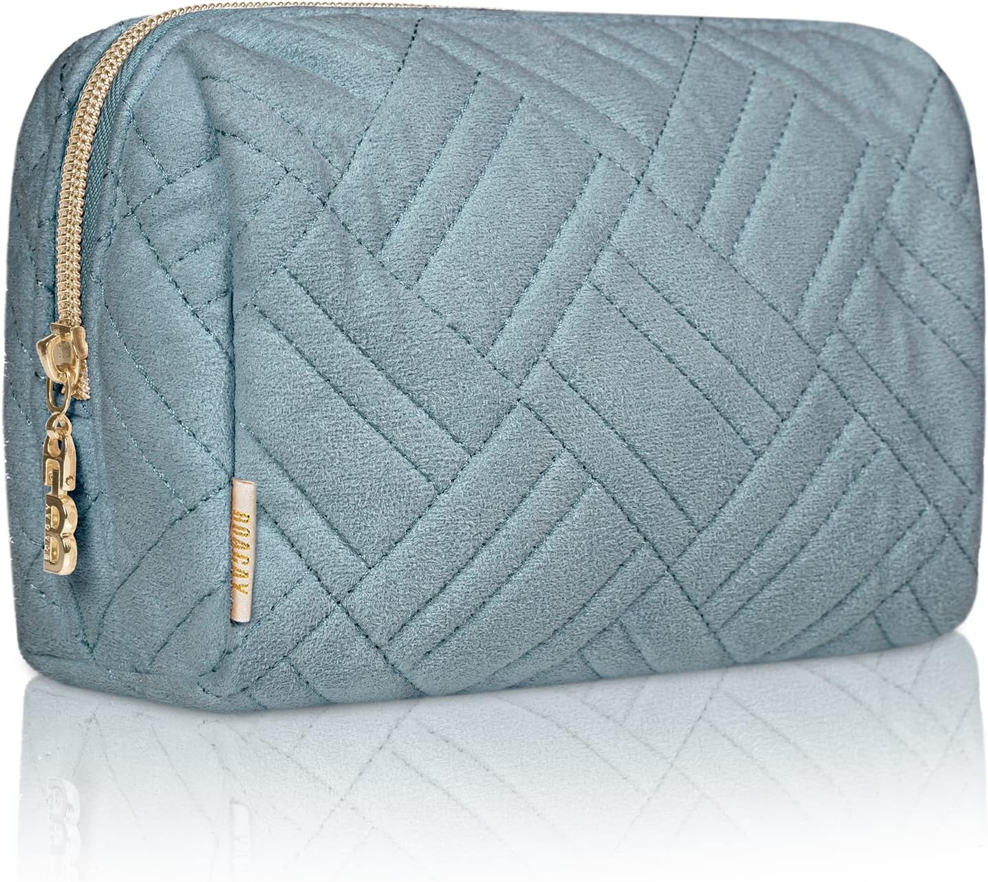 BOACAY Small Makeup Bag, Travel Cosmetic Pouch for Women, Zipper Toiletry Organizer for Purse, Compact Case for Accessories, Brushes