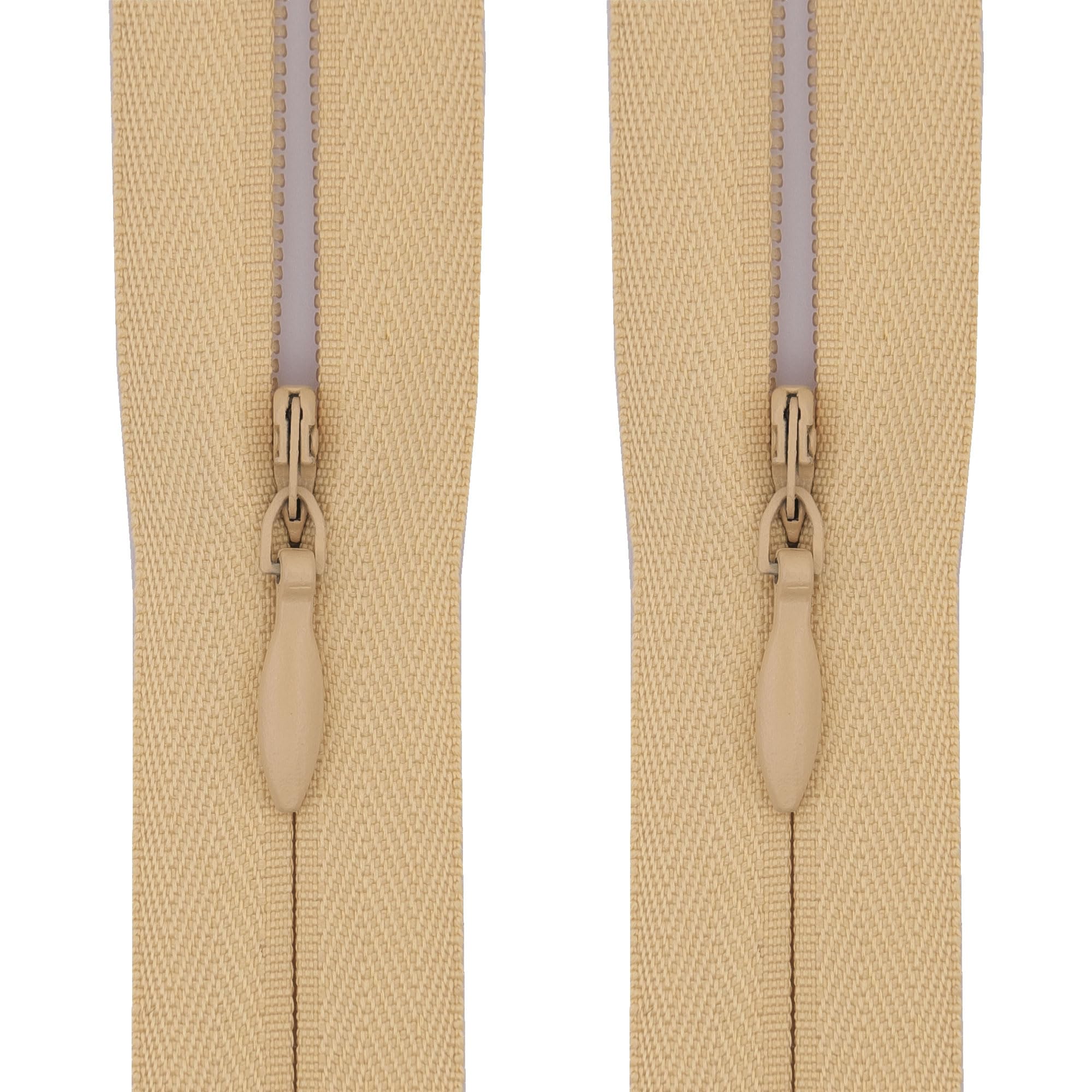 #3 Invisible Zips, 2 Pack, 9 Inch, Light Caramel Beige