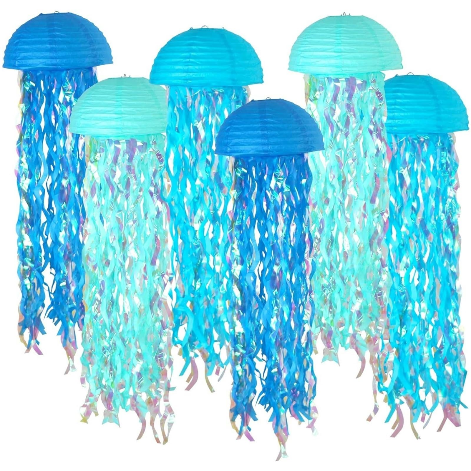 6PCS Hanging Jelly Fish Paper Lanterns for Lighting