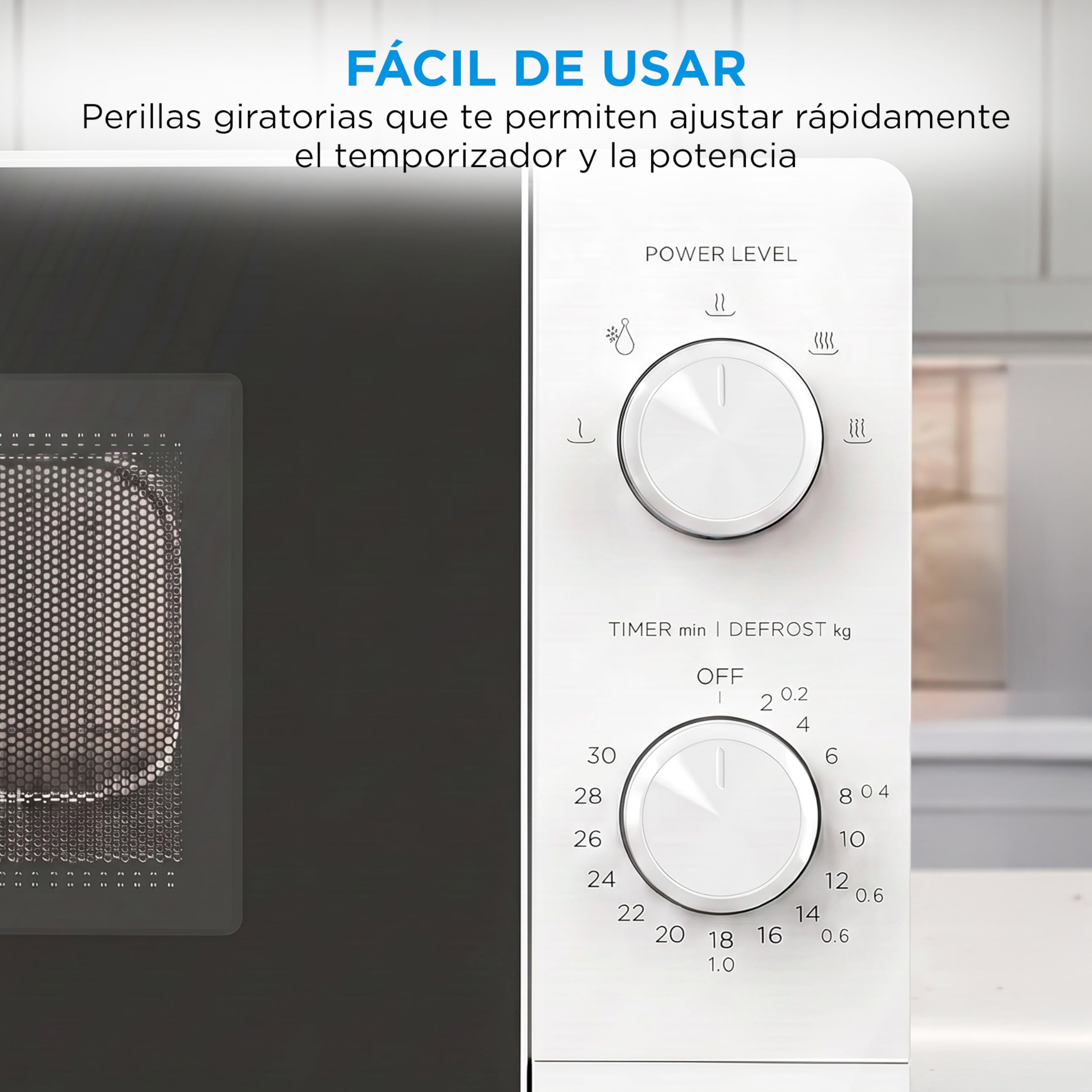 Midea Microondas 20 litros y 700 W de potencia | Microwave | Horno Microondas Blanco de Sobremesa con Plato Giratorio, Función Descongelación, 5 Niveles de Potencia Temporizador | Microondas sin grill