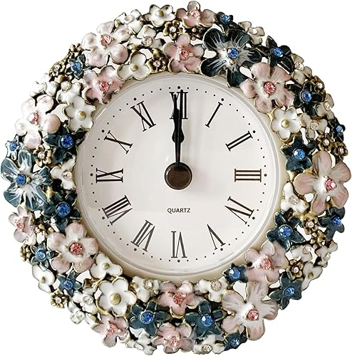 Miniatura 1 de Silent Mini reloj de mesa analógico vintage con cuerpo de metal pintado a mano y núcleo sin tictac funciona con pilas para estante, dormitorio,