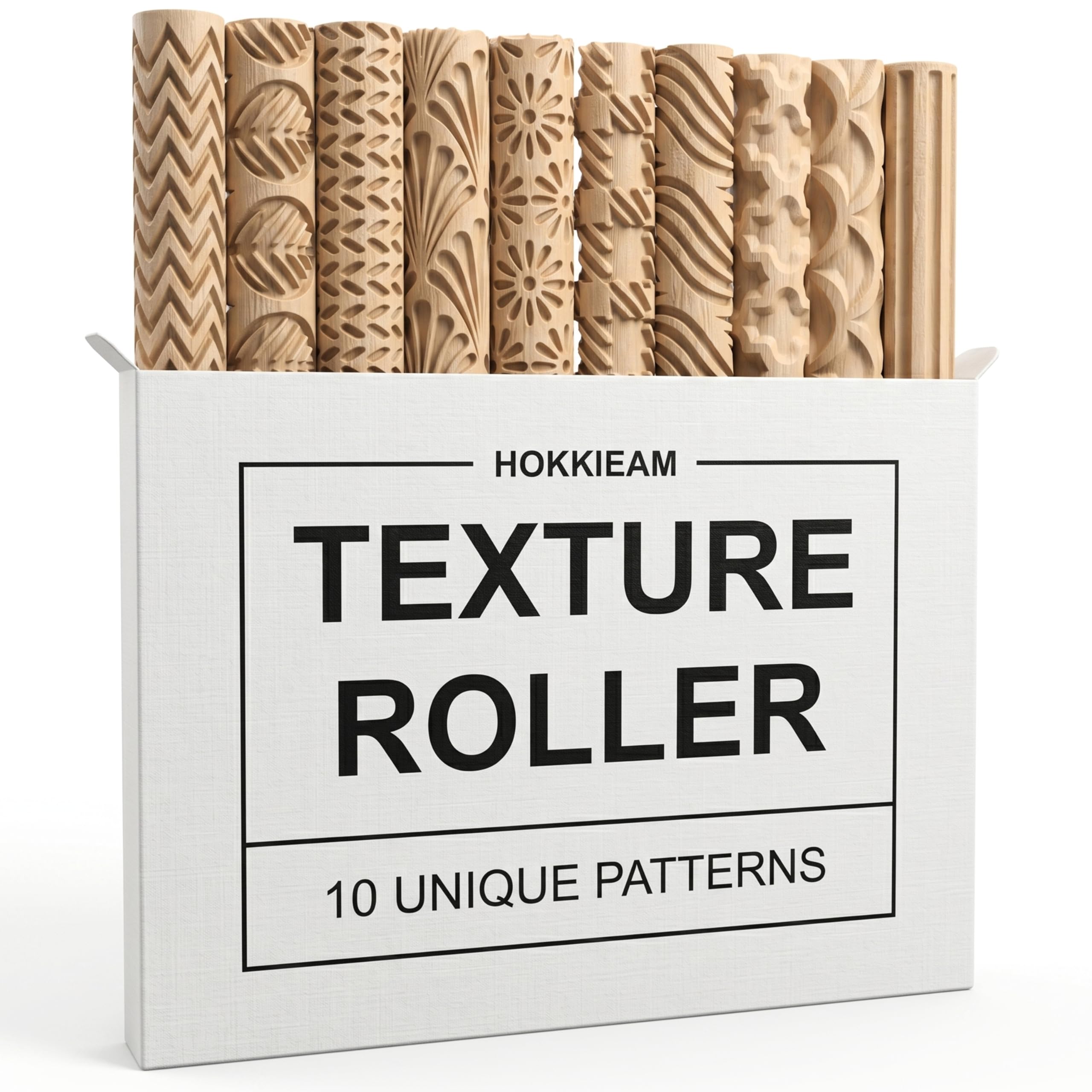 Clay Texture Rollers | 10-Pack Polymer Clay Texture Roller Set for Pottery & Crafting-image-22