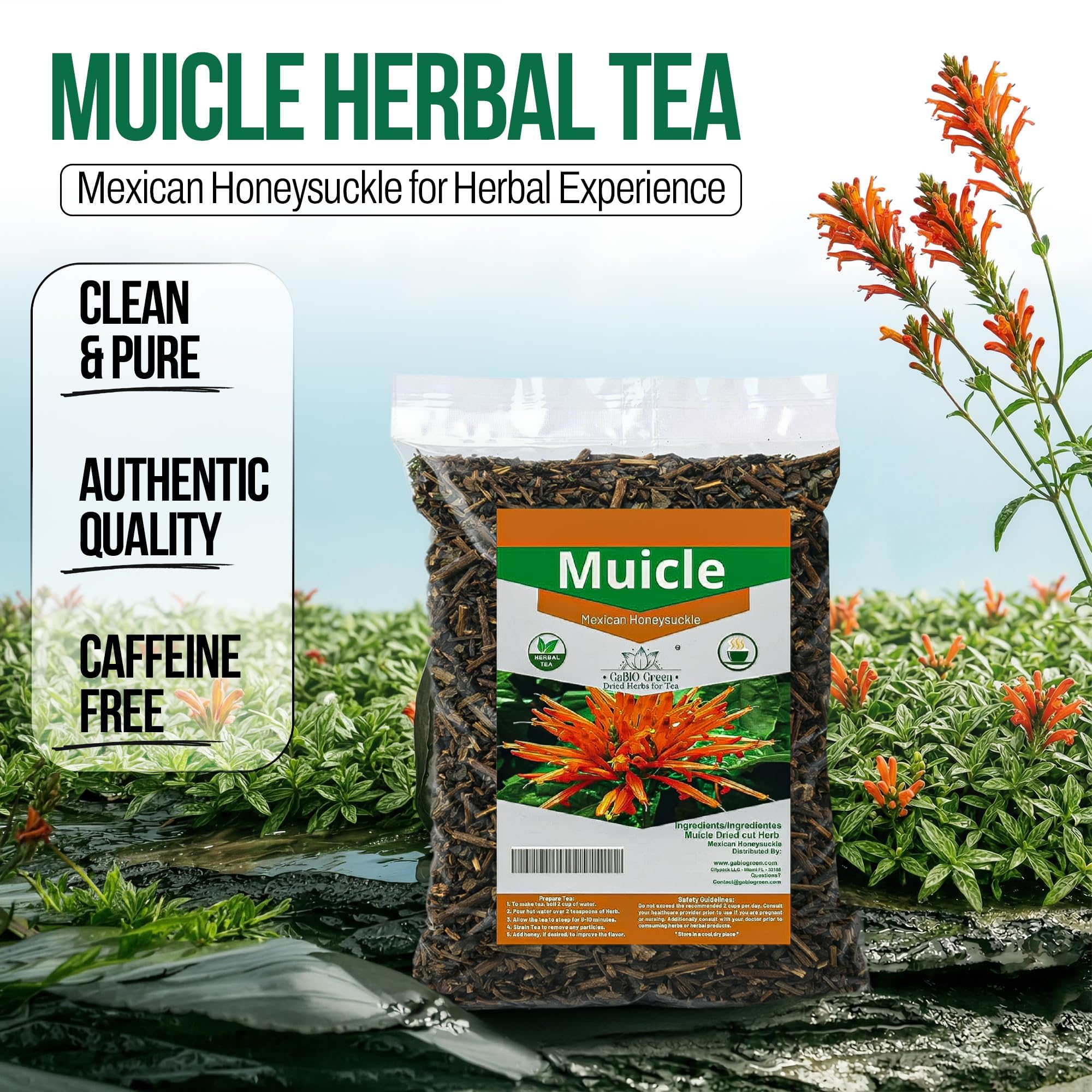 Muicle Mexican Honeysuckle 12 POUND 8.1 oz Herbal tea Caffeine Free 100% natural Gabio Green Herbs 230gr product thumbnail 4