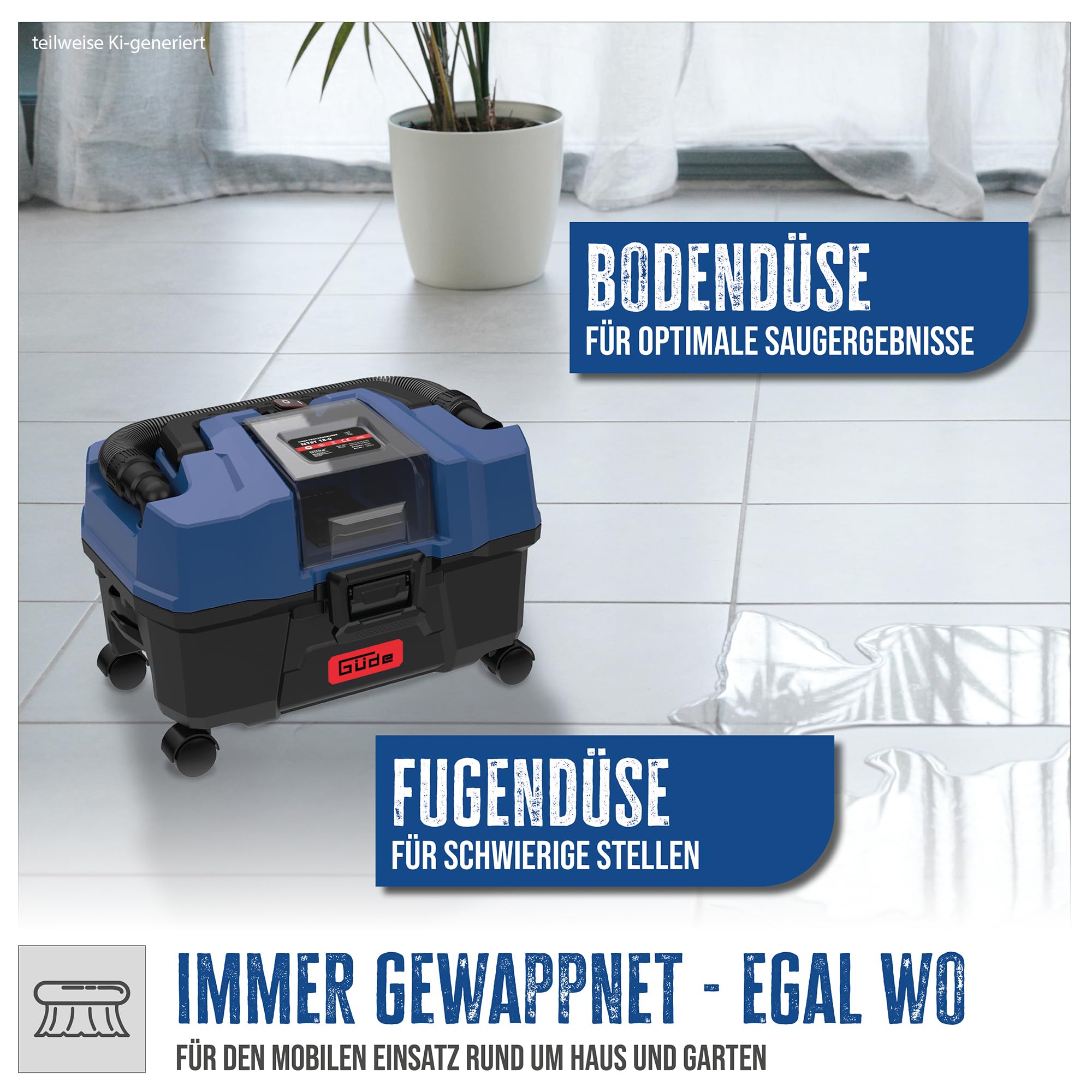 Güde NTST 18-0 58563, Aspiratore a Secco, Blu/Nero