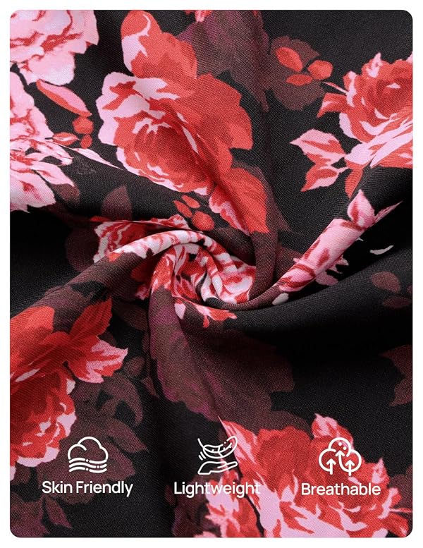 ZESICA Womens Summer Floral Halter Off the Shoulder Maxi Dress Black L by ZESICA - Used condition - US$34.24