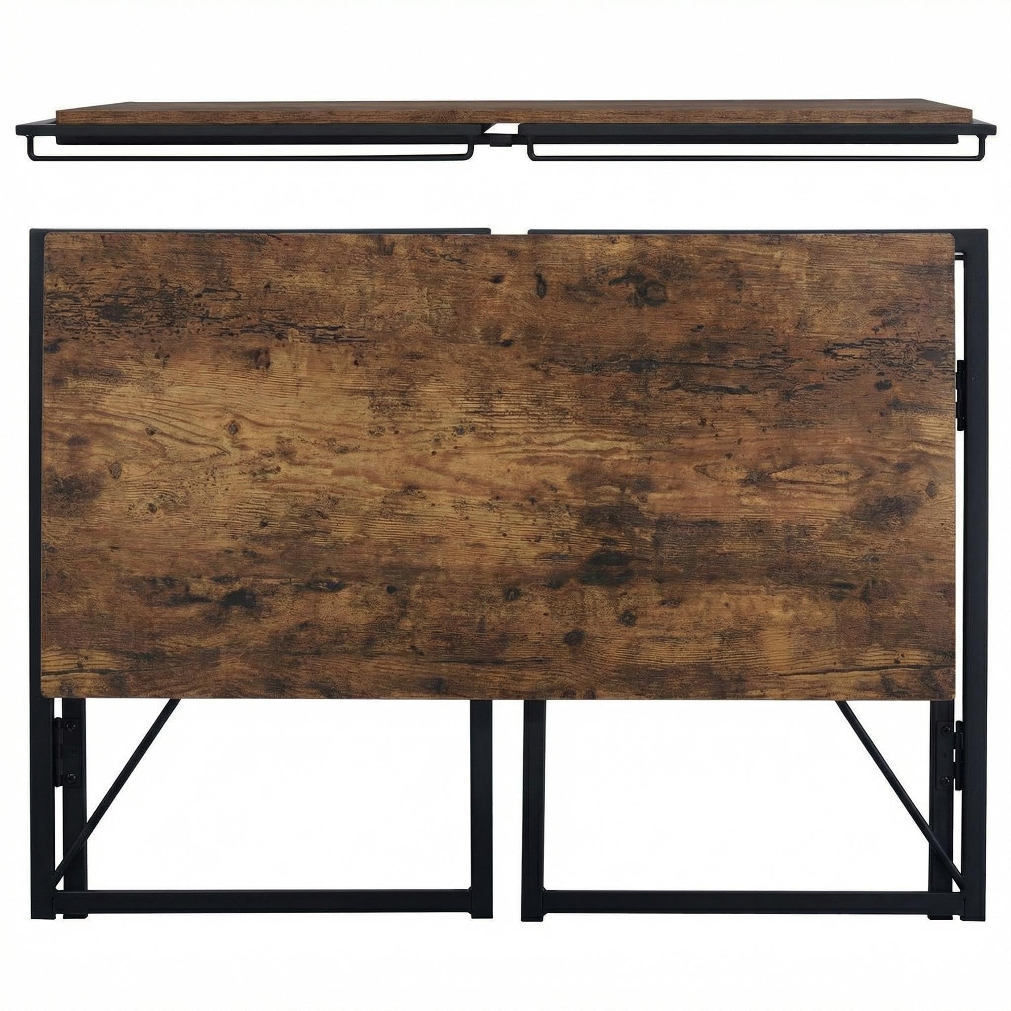 HOMYLIN Bürostuhl & Tisch Set, Study Klapptisch mit Gitter und 8 Haken, Ergonomischer Höhenverstellbarer Drehstuhl, für Jugendliche und Erwachsene (Hellgrau)