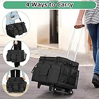 Vista 4 de LoDrid Bolsa de limpieza con ruedas con carrito desmontable, carrito de limpieza portátil con ruedas para suministros, organizador profesional