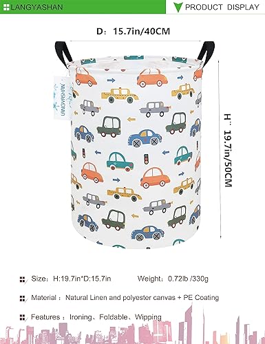 Miniatura 120 de LANGYASHAN Contenedor de almacenamiento, cesta organizadora plegable de tela de lona para ropa sucia, contenedores de juguetes, cestas de regalo, Un