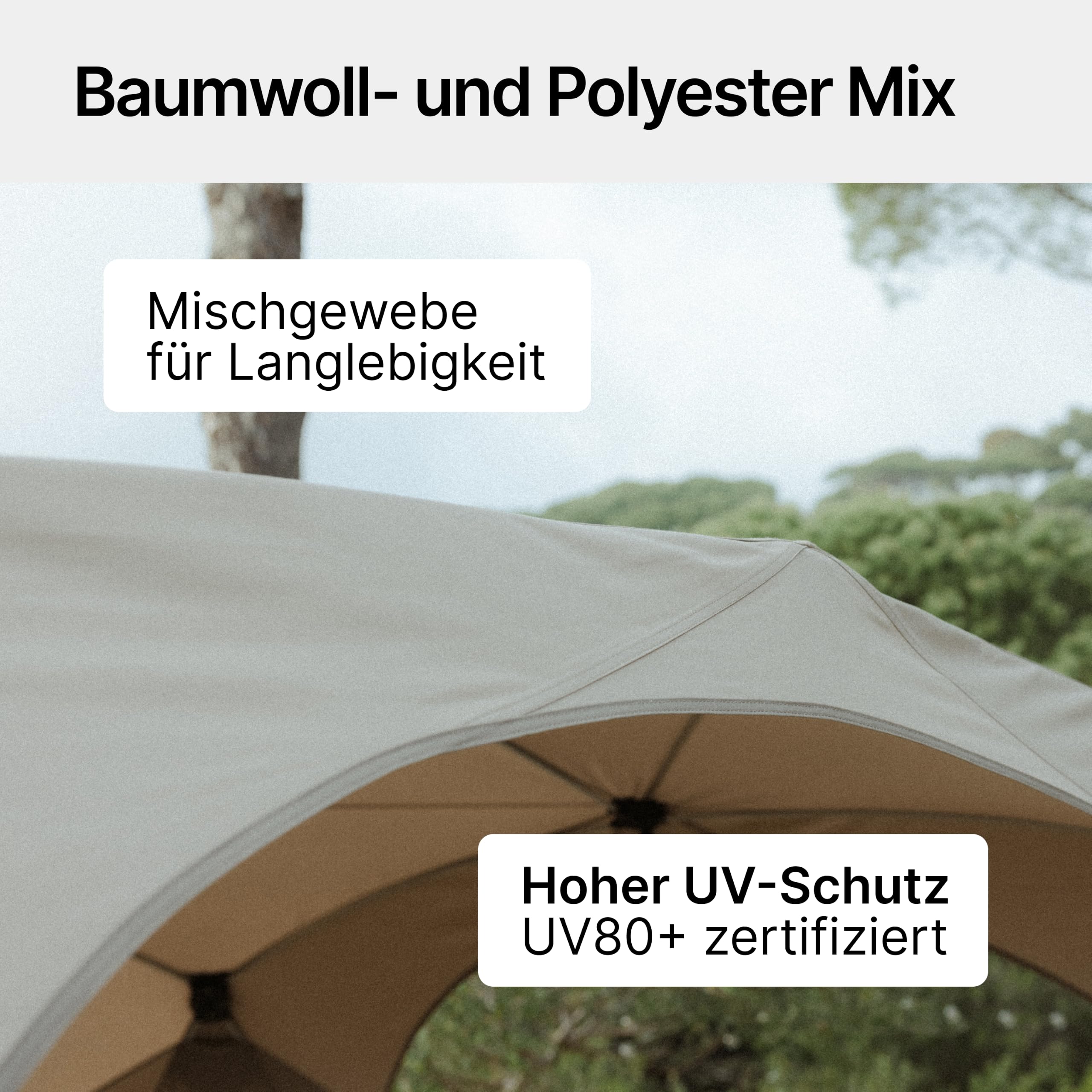qeedo Camping Pavillon 3,5 x 3,5 m - Pop up Pavillon mit UV80+ Sonnenschutz und 4 Eingängen für Camping und Garten oder als Partyzelt (mit 4 Seitenwänden)