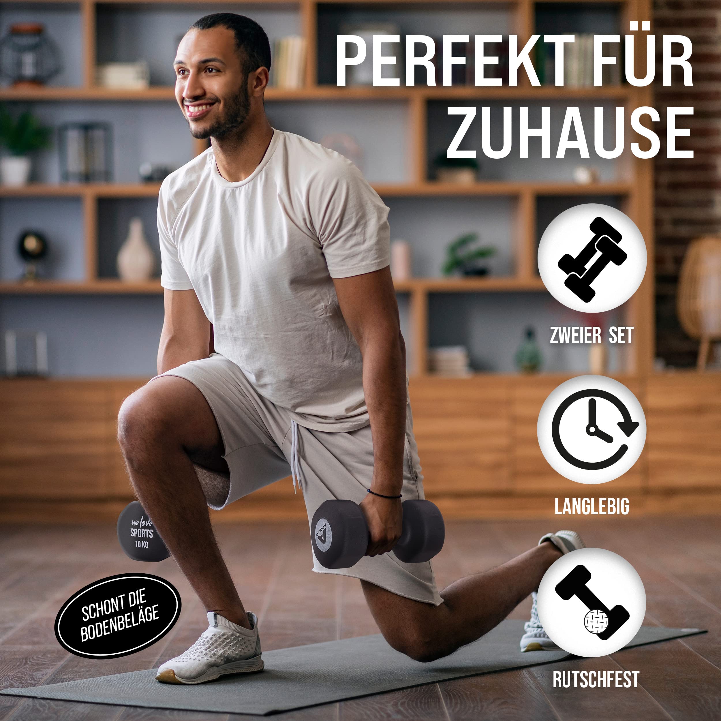 Apollo Hantel Set Kurzhantel | 2 Hanteln | 2er Hantelset | Gewichte für Krafttraining | Kurzhanteln 2er Set | Fitness Hanteln für Frauen & Männer | Dumbbells | Hanteln | Hantel Gewichte