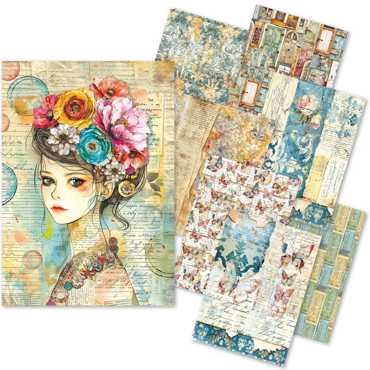 Ciao Bella Craftmix Quintessential - Carta mista, formato A5, 8 fogli (varietà di carta velina e pergamena)