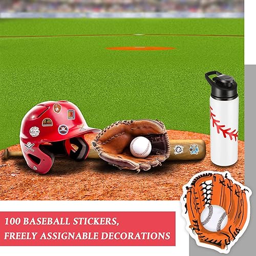 Miniatura 6 de LEIFIDE 148 piezas de regalos de fiesta de béisbol, regalos de equipo de béisbol, incluye bolsas de regalo con cordón de béisbol, botella de agua,