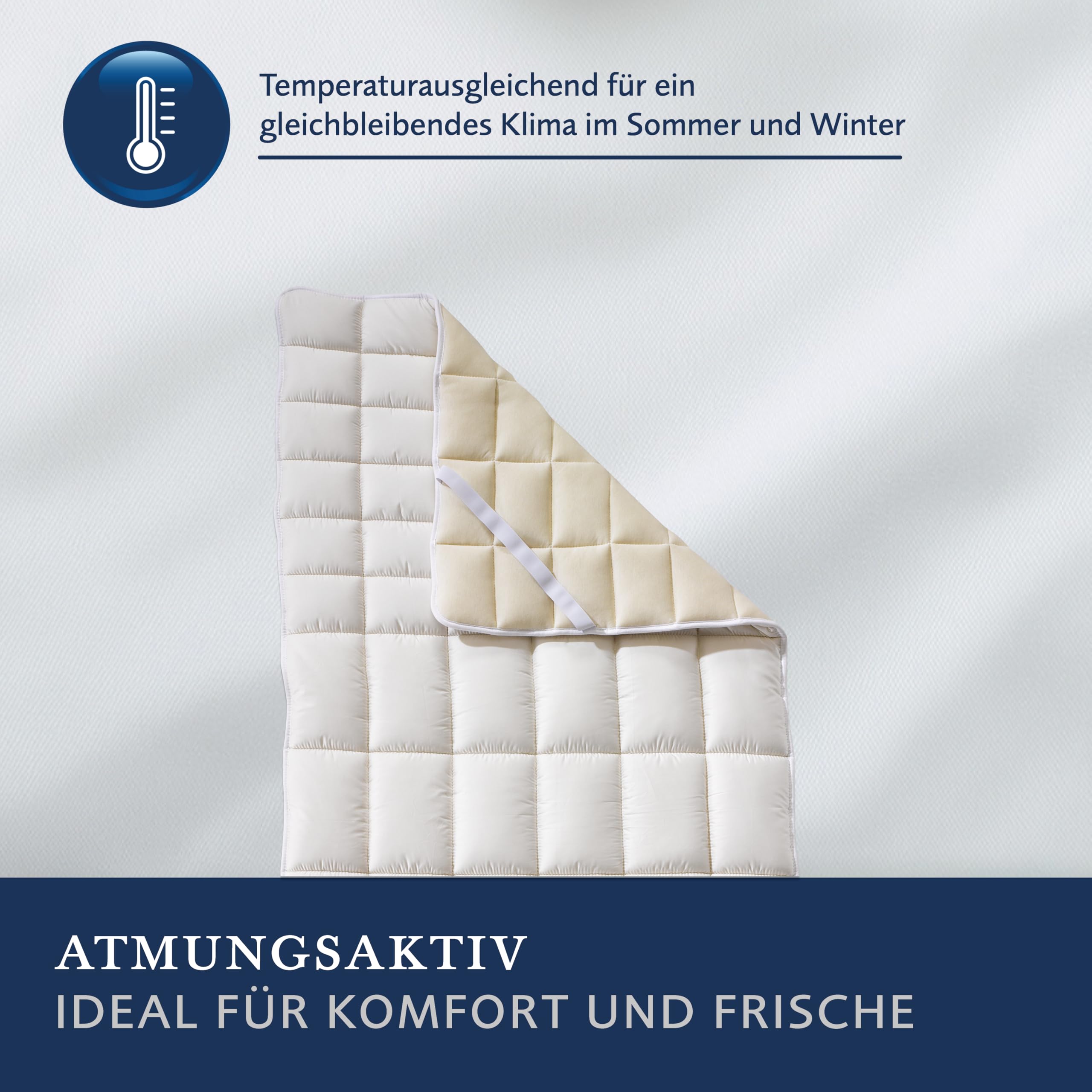 billerbeck Topper COSIDORM Nature – 90 x 200 cm – nakładka na materac – ochraniacz na materac i łóżko kontynentalne – reguluje wilgotność