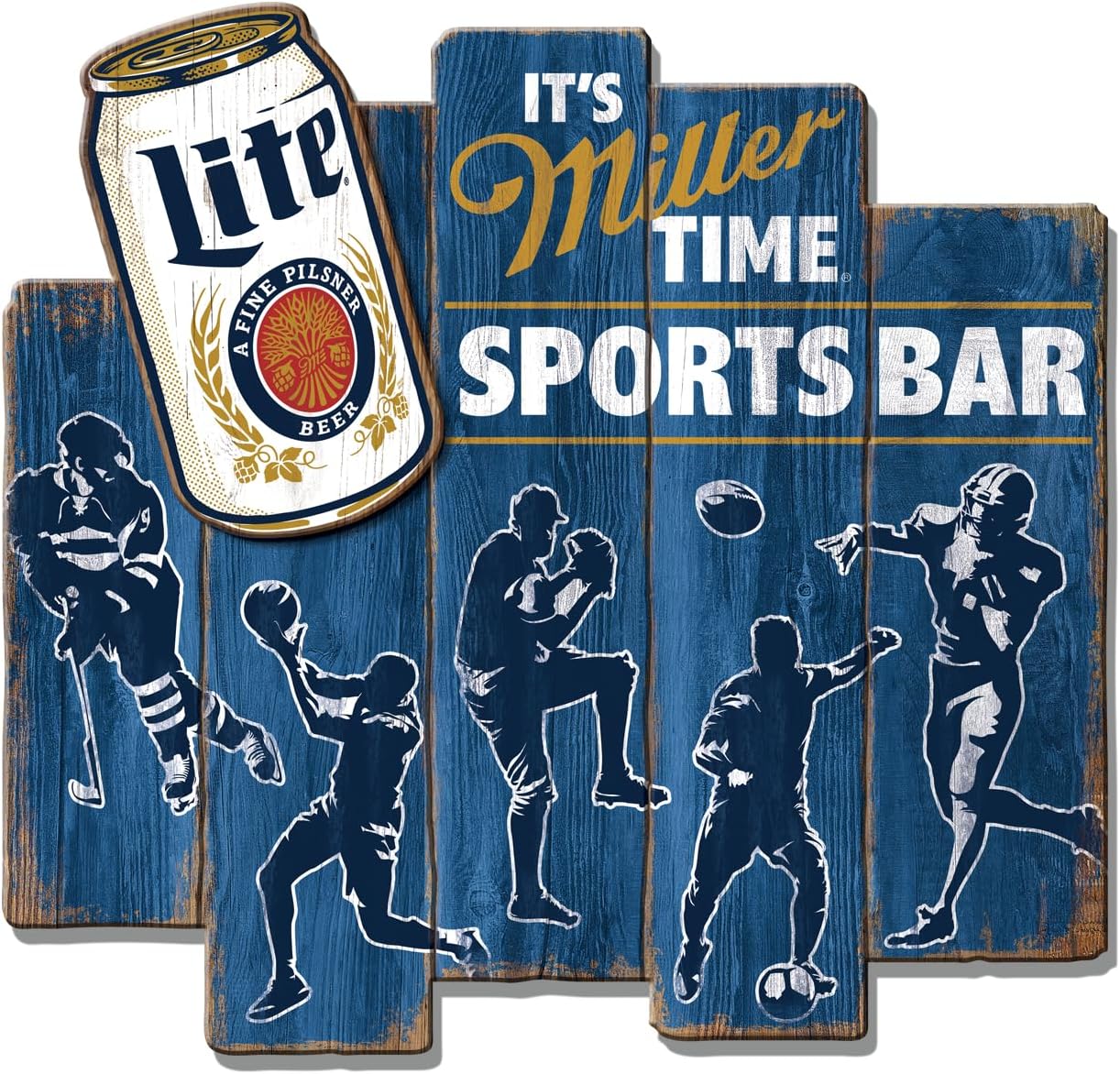 Desperate Enterprises Miller Lite Sports Bar MDF Wood Sign - Beer Signs - Nostalgic Vintage Signs - Made in the USA