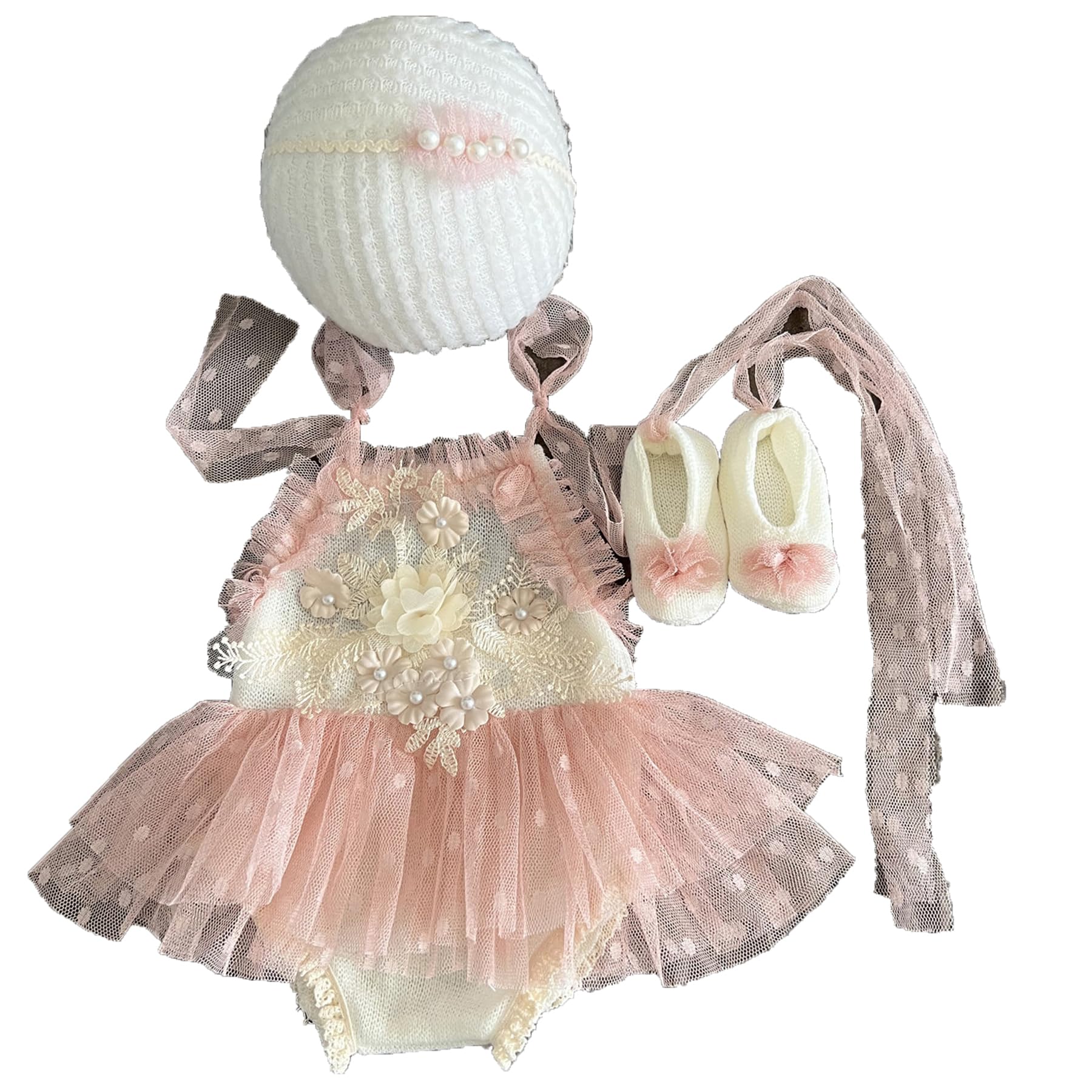 Vemonllas Newborn Photography Outfits Girl Newborn Photography Props Headband Lace Tutu Rompers Newborn Photoshoot Outfit