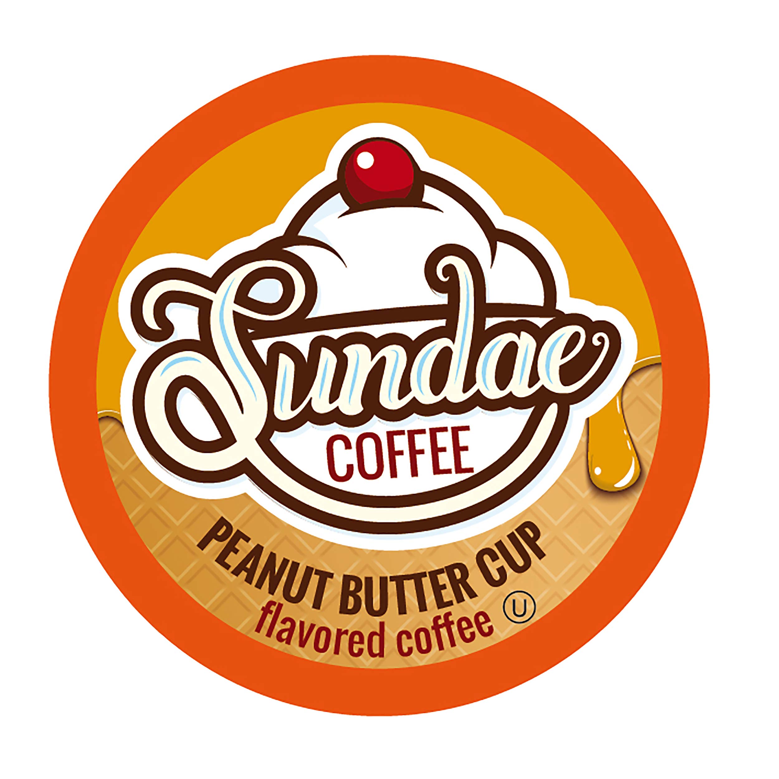 Sundae Coffee Sundae - Cápsulas de café con sabor a helado, 2.0 tazas de mantequilla de maní compatibles con Keurig K-Cup, 48 unidades