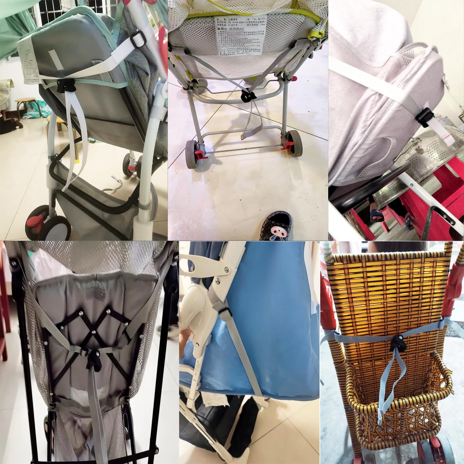 Correa de ajuste de posición del asiento del cochecito de bebé con hebilla de bloqueo con resorte de nailon para respaldo, correas de tensión para cochecitos de viaje, cochecito, cochecito,