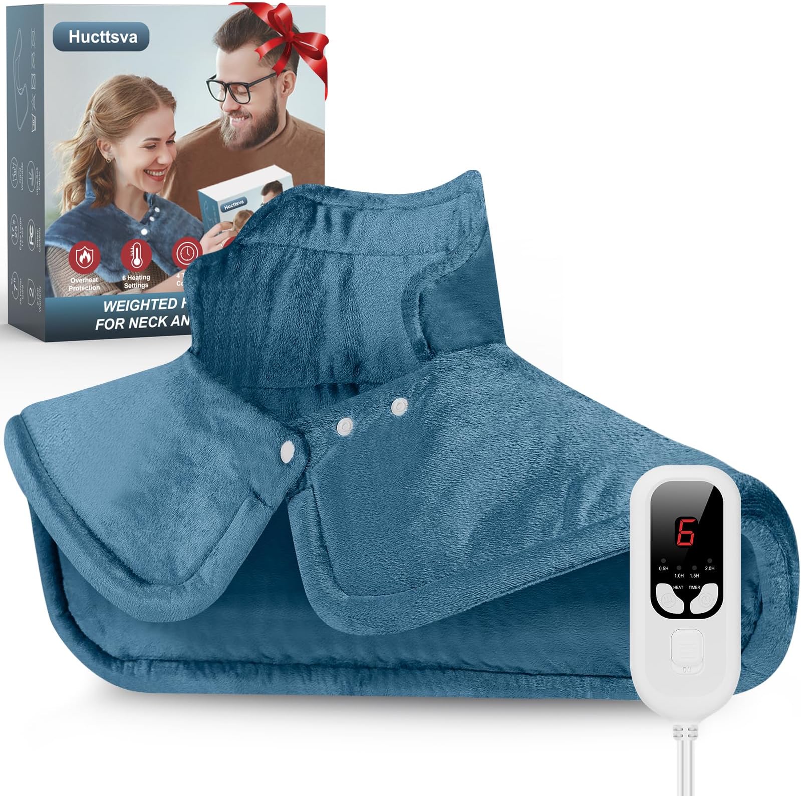 New Hucttsva Heating Pad for Neck and Shoulder, 2lb Weighted Electric Neck Heating