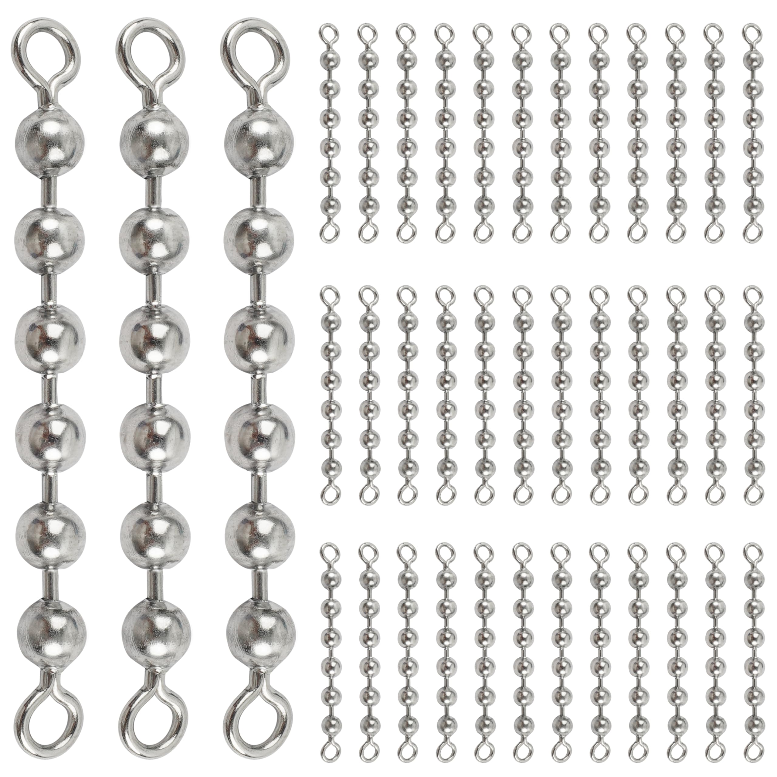 SILANON Fishing Beads Chain Swivels, Stainless Steel Catfish Swivel Catfish Tackle High Speed Fishing Balls Chain Swivels Catfish Rig Fishing Tackle